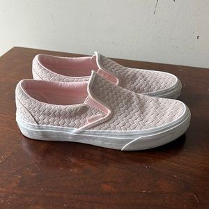 Light pink vans slip ons